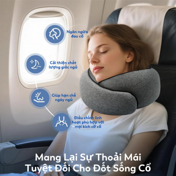 Gối Cao Su Non Cao Cấp SOFTURE Nâng Đỡ 360° Thiết Kế Công Thái Học Bảo Vệ Cột Sống Cổ Full Box - SG03