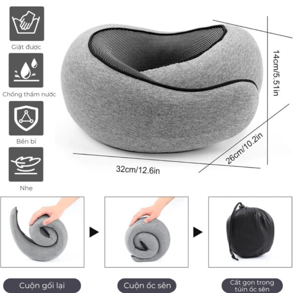 Gối Cao Su Non Cao Cấp SOFTURE Nâng Đỡ 360° Thiết Kế Công Thái Học Bảo Vệ Cột Sống Cổ Full Box – SG03