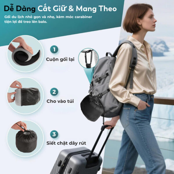 Gối Cao Su Non Cao Cấp SOFTURE Nâng Đỡ 360° Thiết Kế Công Thái Học Bảo Vệ Cột Sống Cổ Full Box – SG03
