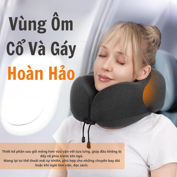 Gối Kê Cổ Du Lịch Cao Su Non Cao Cấp SOFTURE Thiết Kế Công Thái Học Ôm 360°, Bảo Vệ Cổ – SG04