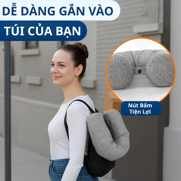 Gối Cổ Du Lịch Cao Cấp SOFTURE Điều Chỉnh Uốn Cong 360° Phù Hợp Mọi Tư Thế, Vải Mềm Mịn Có Túi Đựng – SG05