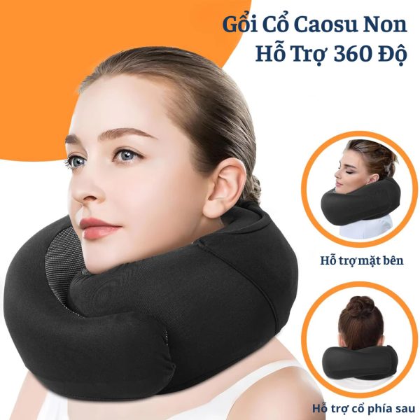 Gối Kê Cổ Du Lịch Có Mũ Trùm Đầu SOFTURE Caosu Non Cao Cấp Kèm Túi Đựng Hỗ Trợ 360 Độ – SG07
