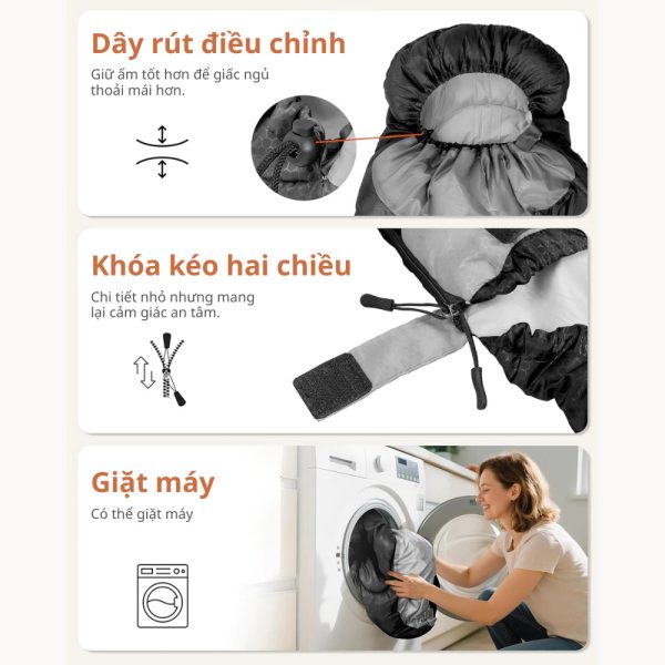 Túi Ngủ Dã Ngoại Văn Phòng SOFTURE Có Thể Ghép Đôi, Du Lịch Cắm Trại, Gấp Gọn Siêu Nhẹ Chống Thấm Nước – STN01